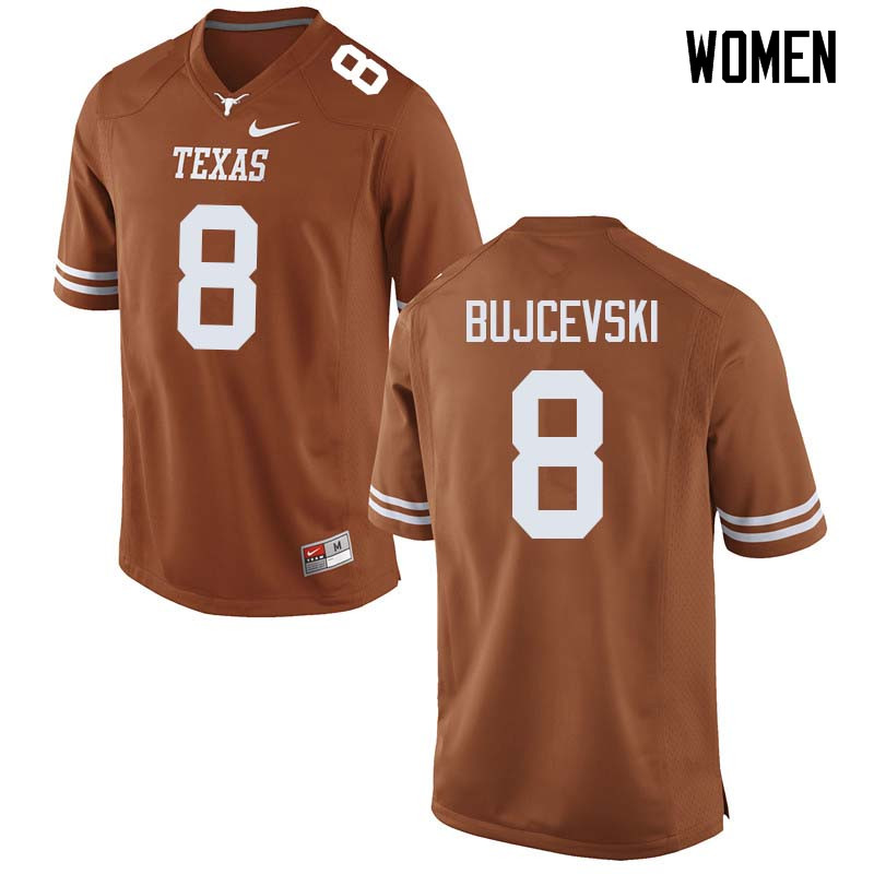 Women #8 Ryan Bujcevski Texas Longhorns College Football Jerseys Sale-Orange